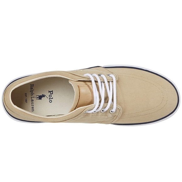 Polo Ralph Lauren Faxon Low-Top Canvas Sneaker - Beige - Mens Size 8 - Picture 4 of 15